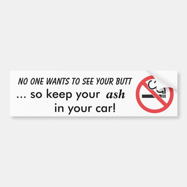 No Smoking Bumper Sticker (Front)