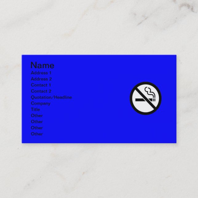 No Smoking Business Card (Front)
