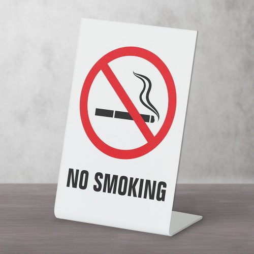 No smoking cigarettes forbidden pedestal sign