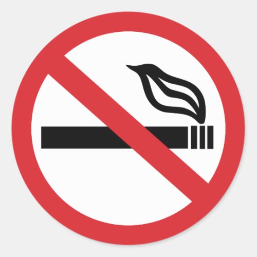 No Smoking Classic Round Sticker