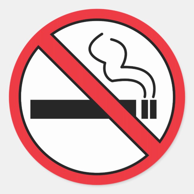 No smoking classic round sticker (Front)