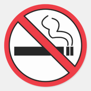 No smoking classic round sticker
