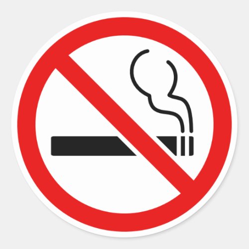 No Smoking Classic Round Sticker