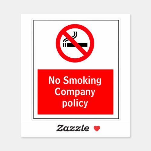 No Smoking Company Policy Sticker