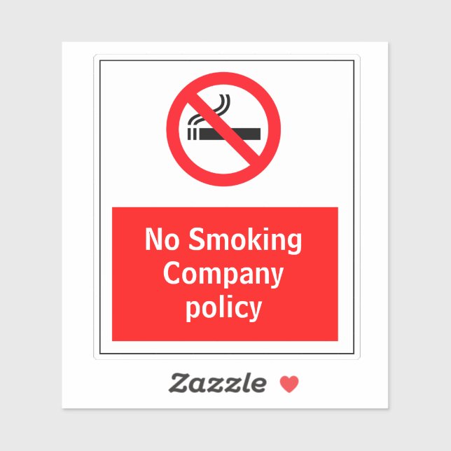 No Smoking Company Policy Sticker (Sheet)