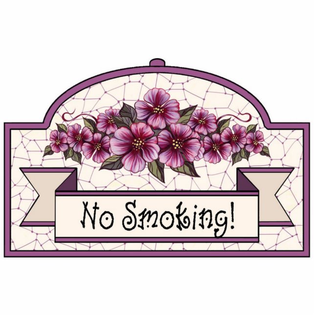 "No Smoking" - Decorative Sign - 12 Cutout (Front)