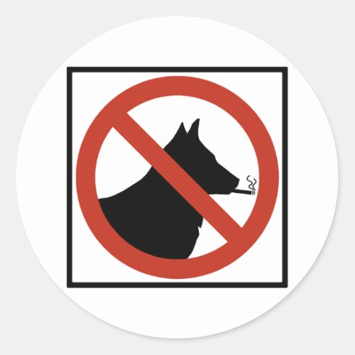 No Smoking Dogs Allowed Highway Sign Classic Round Sticker