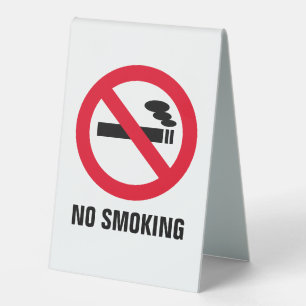 No smoking. Forbidden to smoke reversible Table Tent