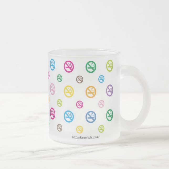 No smoking_frost mag_w frosted glass coffee mug (Right)
