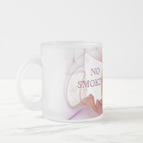 No smoking frosted glass coffee mug