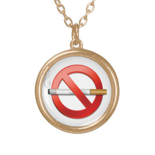 No Smoking Gold Plated Necklace