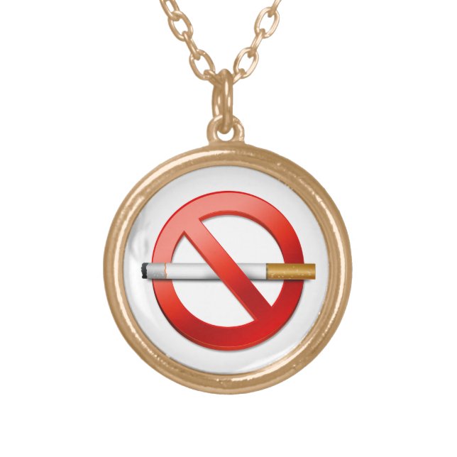 No Smoking Gold Plated Necklace (Front)