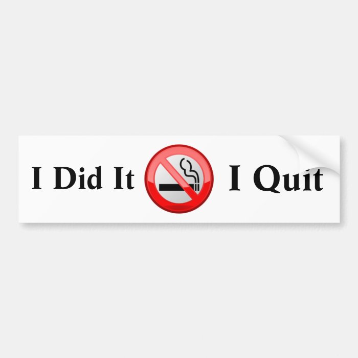 No Smoking I Quit Bumper Sticker