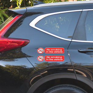 No Smoking in the Vehicle Sign - Car & Truck Safet Sticker