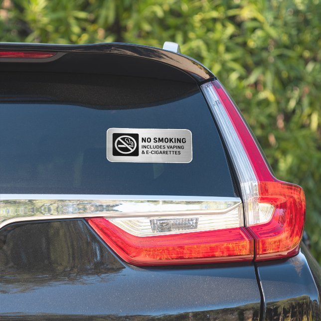 No Smoking Includes Vaping & E-Cigarettes Sign Sticker (Car Side)