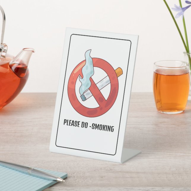 NO SMOKING IS PROIBITED  HERE PEDESTAL SIGN (In SItu)