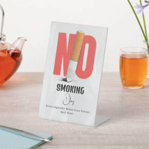 NO SMOKING IS PROIBITED HERE PEDESTAL SIGN