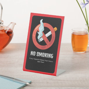 NO SMOKING IS PROIBITED HERE PEDESTAL SIGN
