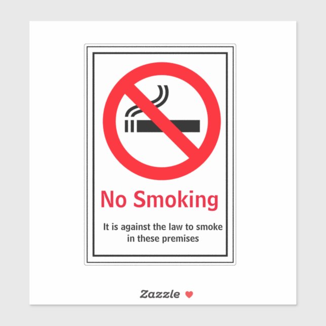No Smoking Law  Sticker (Sheet)