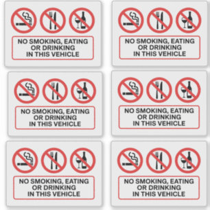 No Smoking No Eating No Drinking Sticker