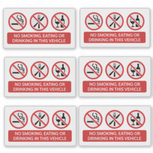 No Smoking No Eating No Drinking Sticker