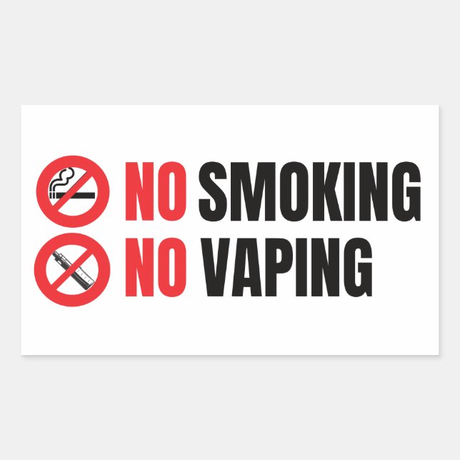 No Smoking No Vaping  Rectangular Sticker (Front)