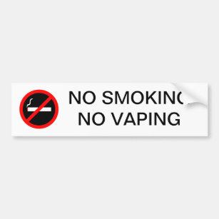 NO SMOKING NO VAPING SIGN BUMPER STICKER