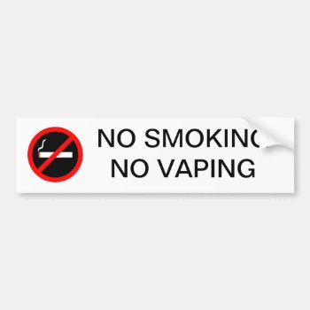 No Smoking No Vaping Sign Bumper Sticker by InkWorks at Zazzle