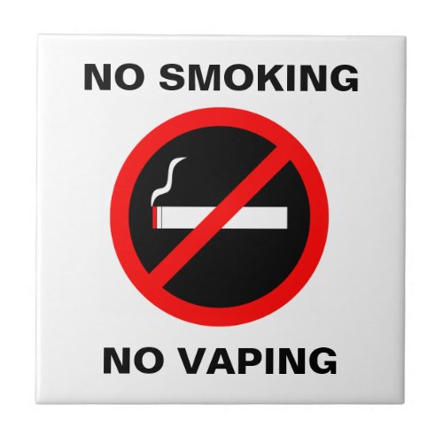 NO SMOKING NO VAPING SIGN CERAMIC TILE