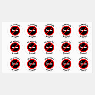 NO SMOKING NO VAPING SIGN CLASSIC ROUND STICKER