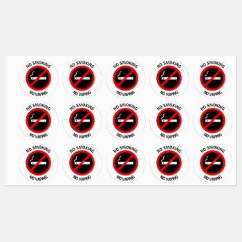 No Smoking No Vaping Sign Classic Round Sticker by InkWorks at Zazzle