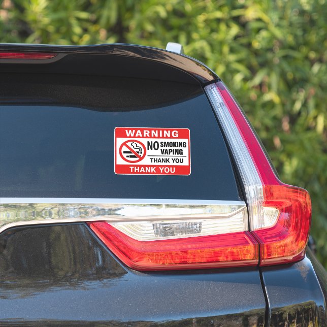 No Smoking No Vaping Sign - Public Health Awarenes Sticker (Car Side)