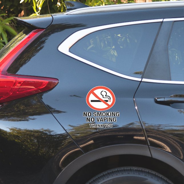 No Smoking No Vaping Sign - Public Health Awarenes Sticker (Car Side)