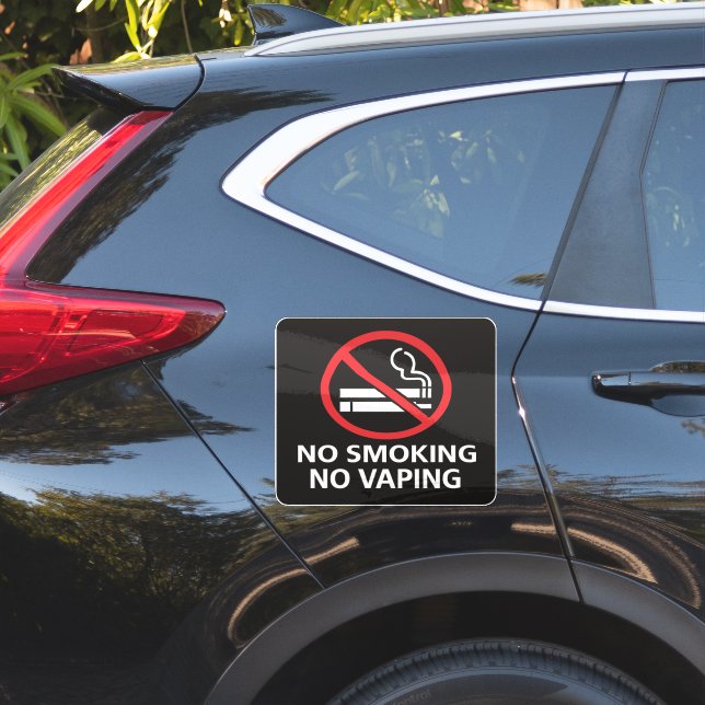 No Smoking No Vaping Sign - Public Health Awarenes Sticker (Car Side)