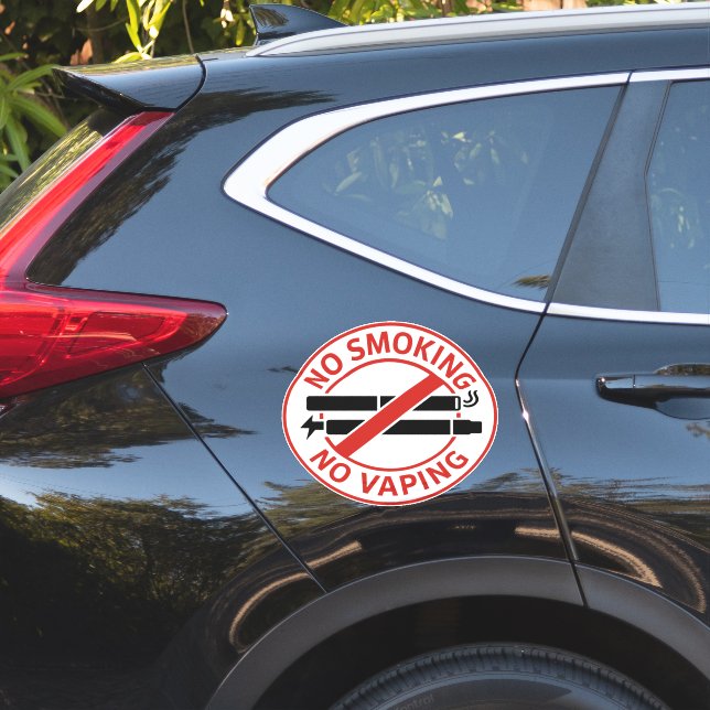 No Smoking No Vaping Sign - Public Health Awarenes Sticker (Car Side)