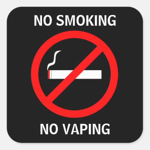 NO SMOKING NO VAPING SIGN SQUARE STICKER