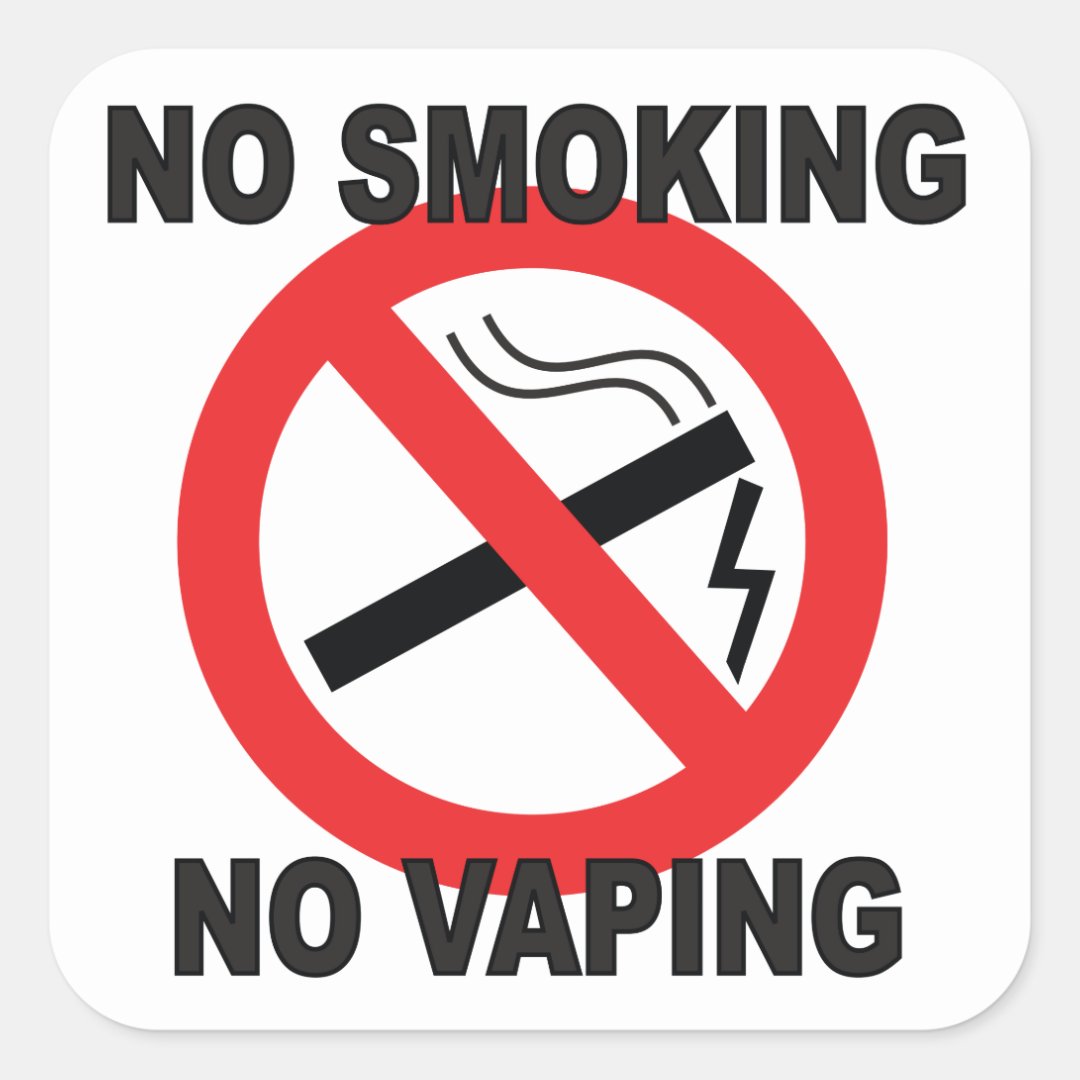 No Smoking No Vaping sign sticker | Zazzle