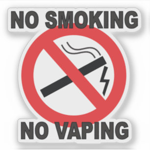 No Smoking No Vaping sign sticker for business