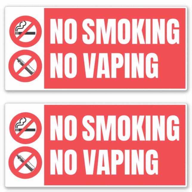 No Smoking No Vaping Sticker (Front)