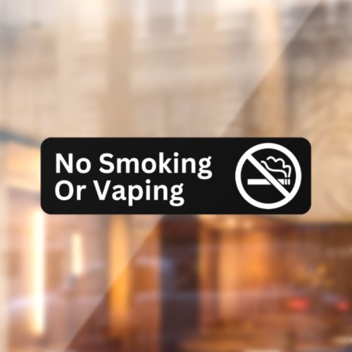 No Smoking No Vaping Storefront Decal