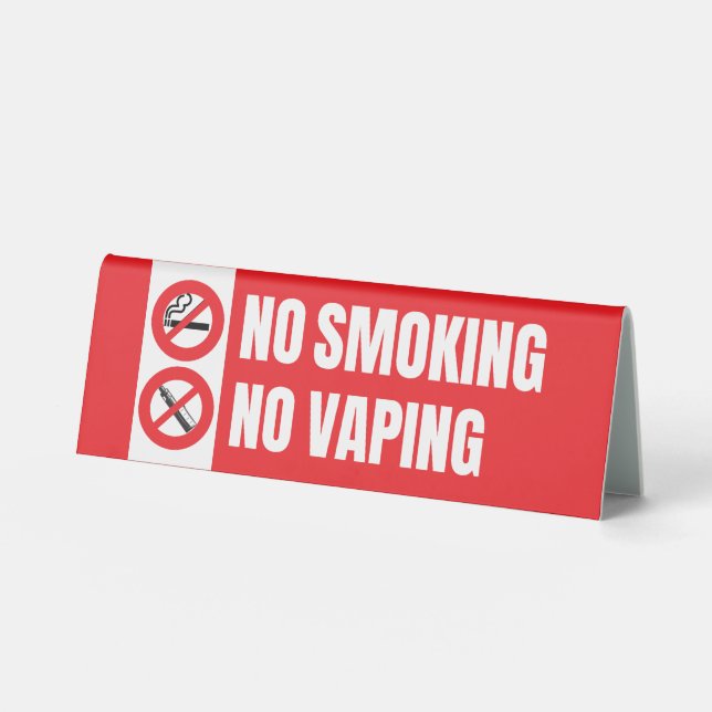 No Smoking No Vaping  Table Tent (Front)