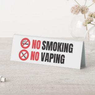 No Smoking No Vaping  Table Tent