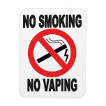 No Smoking No Vaping Warning Sign Magnet at Zazzle