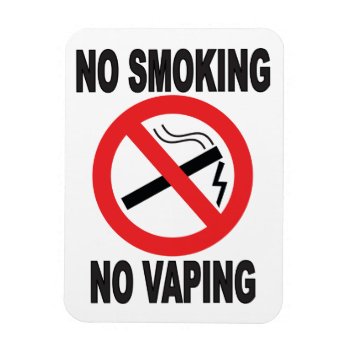 No Smoking No Vaping Warning Sign Magnet by SayWhatYouLike at Zazzle