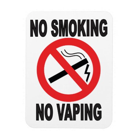 No Smoking No Vaping Warning Sign Magnet