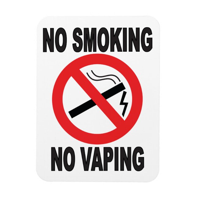 No Smoking No Vaping warning sign Magnet (Vertical)