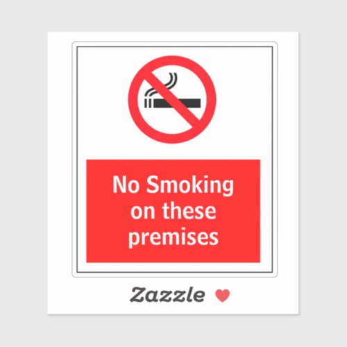 No Smoking On These Premises Sticker