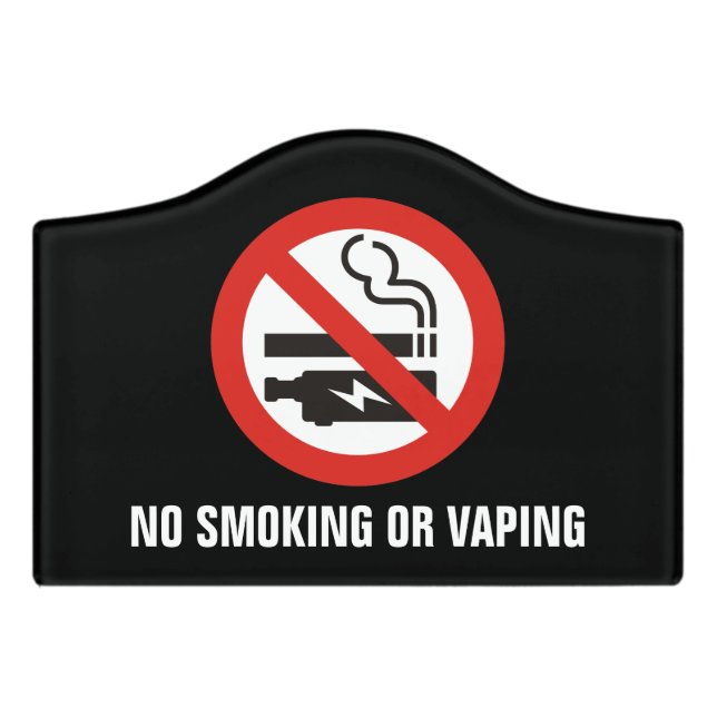 No Smoking or Vaping Door Sign (Small Crest Front)