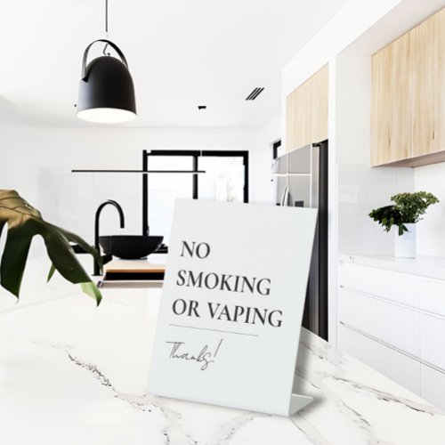No Smoking or Vaping Office Airbnb Restaurant  Pedestal Sign