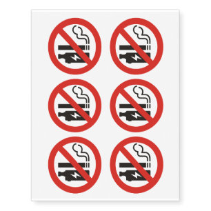 No Smoking or Vaping Temporary Tattoos